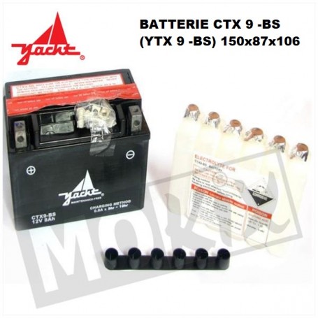 BATTERIE 12 VOLTS A CTX09-BS DIMENSIONS 150 X 87 X 106  QUAD MOTO SCOOTER