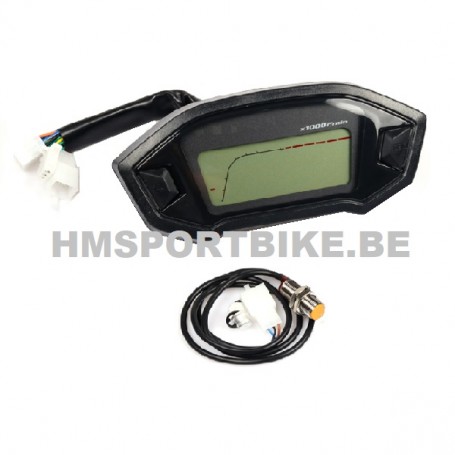 COMPTEUR COMPTE-TOURS COMPLET LCD UNIVERSEL MSX URBAN SKYTEAM MOTO CAFE RACER SCRAMBLER