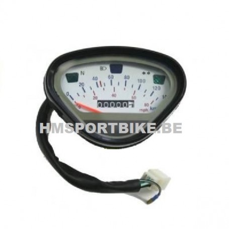 COMPTEUR NOIR FOND BLANC 140 KMH DAX SKYTEAM TNT CITY ZHENHUA JINCHENG SPIGAOU