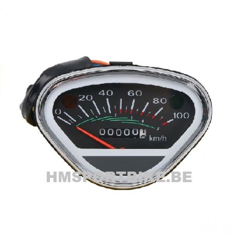 COMPTEUR CHROME FOND NOIR 100 KMH REPLIQUE HONDA DAX SKYTEAM TNT CITY ZHENHUA JINCHENG SPIGAOU