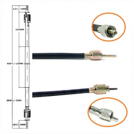 CABLE DE COMPTEUR KYMCO AGILITY PEUGEOT TWEET V-CLIC BAOTIAN TYPE 2