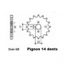 PIGNON AVANT MOTEUR "HQ" 14 DENTS 428 HONDA CBR 125