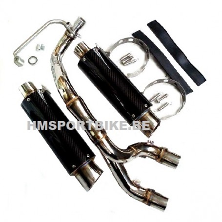 ECHAPPEMENT 4T BAS DOUBLE CARBON KEPSPEED DAX MONKEY SKYTEAM JINCHENG BULLIT HERITAGE