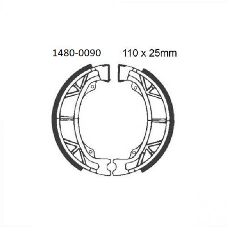 PATINS DE FREIN AEON / CAGIVA / DAELIM / HONDA / KYMCO / PEUGEOT / SYM / SKYTEAM 110 X 25MM