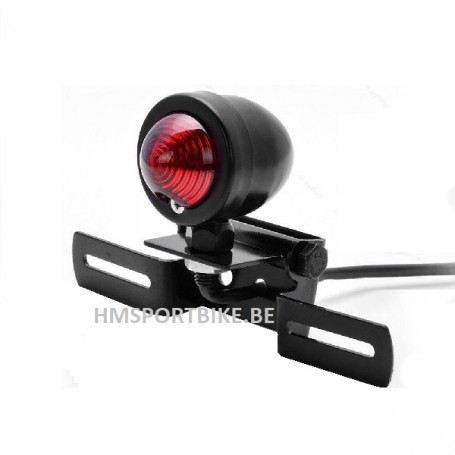 FEU ARRIERE ROUGE REGLABLE AMPOULE AVEC PLATINE MOTO SCOOTER OLDTIMER ANCETRES