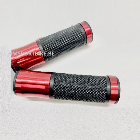 POIGNEES RACING CAOUTCHOUC / ALU ROUGE