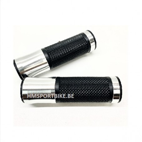 POIGNEES RACING CAOUTCHOUC / ALU SILVER