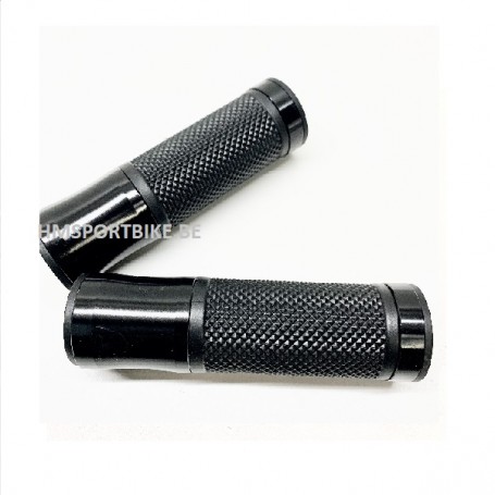 POIGNEES RACING CAOUTCHOUC / ALU NOIR