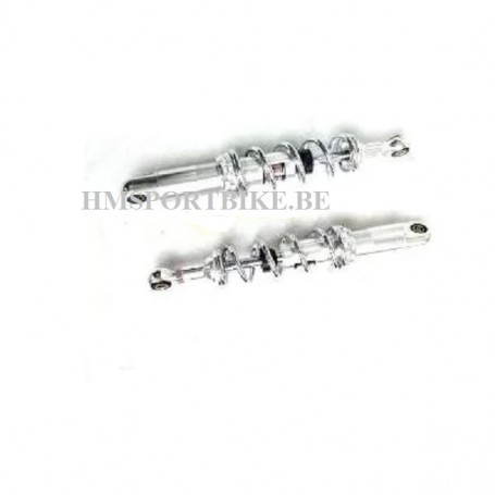 AMORTISSEURS CHROMES REGLABLE 6 SPIRES 330MM DAX / SKYTEAM / ZHENHUA / JINCHENG / BULLIT / BRIXTON