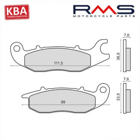 PLAQUETTES DE FREIN KEVLAR RMS HQ  AJS / HERO / HONDA / MOTRAC / URBAN /LIFAN / RIEJU / SUPERBYKE