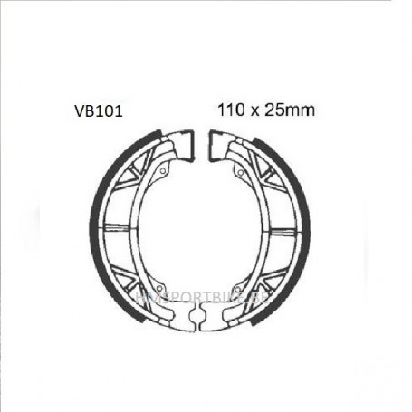 PATINS DE FREIN AEON / CAGIVA / DAELIM / HONDA / KYMCO / PEUGEOT / APRILIA / BENELLI / BETA / DAX / SYM / SKYTEAM 110 X 25MM