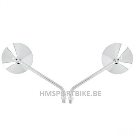 RETROVISEURS GAUCHE ET DROIT ACIER CHROME UNIVERSEL FILET 10MM