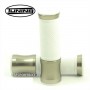 POIGNEES RACING CAOUTCHOUC BLANC / ALU TITANE MOTO SCOOTER POUR GUIDON 22MM