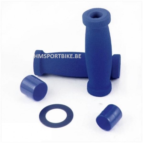 POIGNEES MOUSSE BLEU MOTO SCOOTER POUR GUIDON 22MM