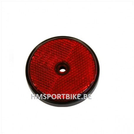 CATADIOPTRE ROND ROUGE AVEC TROU POUR FIXATION HOMOLOGUE MOTO SCOOTER