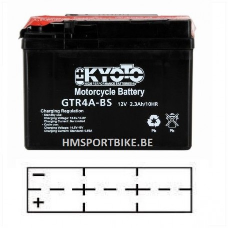 BATTERIE 12 VOLTS GTR4A-BS AGM 114 X 49 X 85  HONDA SCOOPY BALI SFX X8R