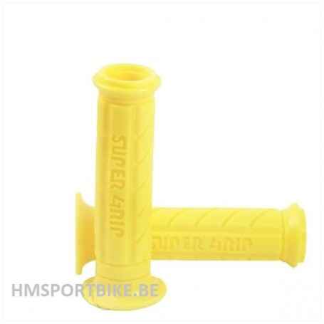POIGNEES SUPER GRIP CAOUTCHOUC JAUNE DAX MONKEY MOTO SCOOTER POUR GUIDON 22MM