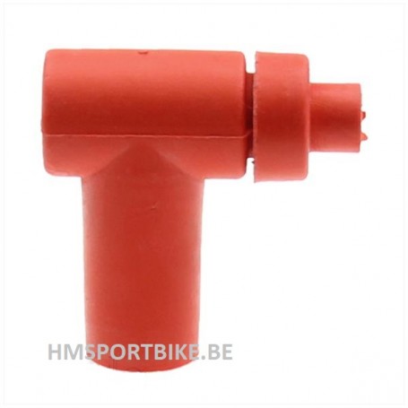 CAPUCHON DE BOUGIE DEPARASITEUR SILICONE ROUGE 2T  INCLINAISON 90°