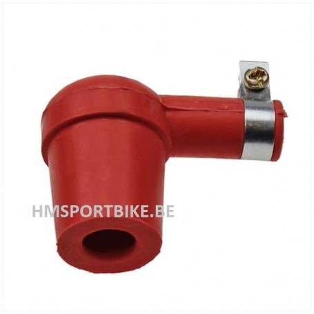 CAPUCHON DE BOUGIE DEPARASITEUR SILICONE ROUGE 2T  AVEC OGIVE