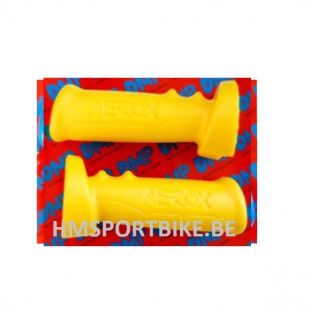 POIGNEES DMP CAOUTCHOUC JAUNE SCOOTER AEROX