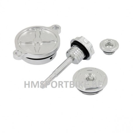 KIT BOUCHONS DRESS UP ALU CNC SILVER DAYTONA ANIMA ZONGSHEN 190 212