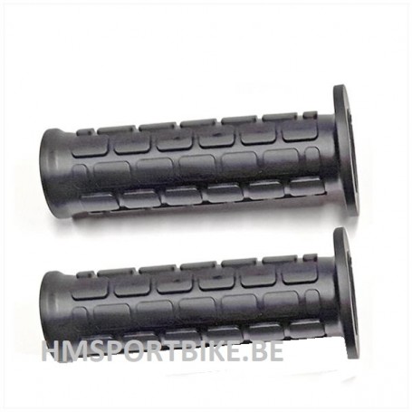 POIGNEES BLOK NOIR MOTO RETRO ANCETRE POUR GUIDON AVEC SELECTION DE VITESSES 24MM / 24MM