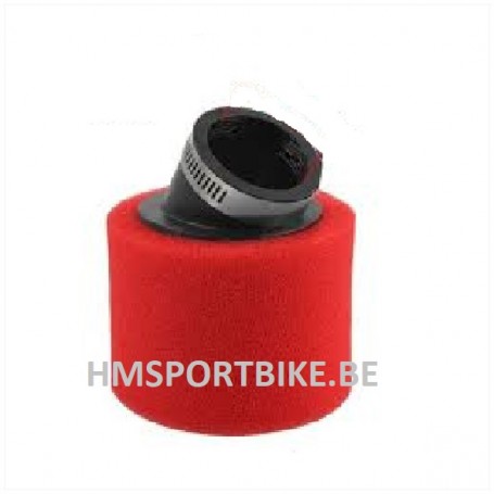FILTRE A AIR DOUBLE MOUSSE INCLINE ROUGE STORM 48MM SCOOTER MOTO CROSS ENDURO DAX MONKEY SKYTEAM MIKUNI KEIHIN DELLORTO.....