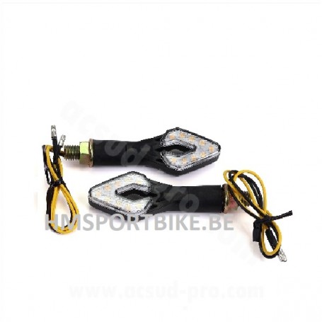 CLIGNOTANT HOMOLOGUE CORVUS SEQUENTIEL NOIR PROGRESSIF TYPE AUDI (LA PAIRE) LED DAX SKYTEAM MOTO SCOOTER
