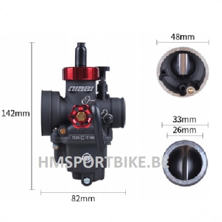 CARBURATEUR NIBBI PE26MM CHOKE MANUEL DAX SKYTEAM JINCHENG TNT CITY BEATI SPIGAOU