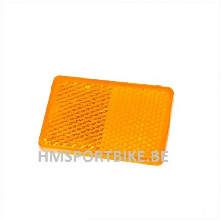 CATADIOPTRE RECTANGULAIRE ORANGE AVEC FIXATION DOUBLE FACE HOMOLOGUE MOTO SCOOTER