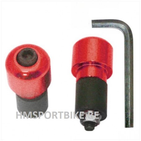 EMBOUTS DE GUIDON ROUGE BRILLANT S4 COURT