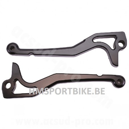LEVIER G / D SCOOTER CNC CARENZI ADAPT. MBK NITRO / YAMAHA AEROX / CPI GTR ALU NOIR (LA PAIRE)