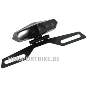 FEU ARRIERE LED RECTANGULAIRE AVEC SUPORT DAX SKYTEAM ZHENHUA MOTO CYCLOMOTEUR 12V