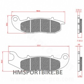 PLAQUETTES DE FREIN BRENTA PIAGGIO DERBI HONDA