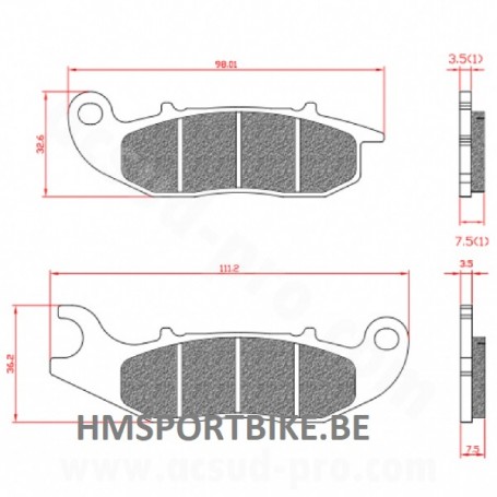 PLAQUETTES DE FREIN BRENTA PIAGGIO DERBI HONDA