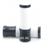 POIGNEES RACING CAOUTCHOUC ALU BLANCHE & NOIRE