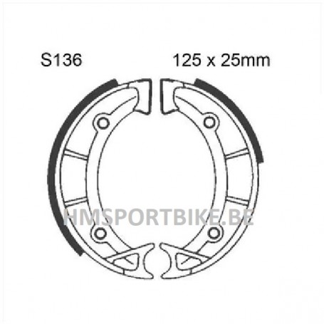 PATINS DE FREIN APRILIA SCARABEO 125 X 25 MM