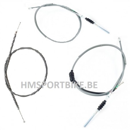 CABLES GAINES GRISES DAX CT50 K0 KIT POUR ACCELERATEUR FREIN AVANT & ARRIERE