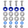 KIT BOULONS ECROUS CONIQUES RONDELLES CUVETTES CNC BLEU POUR JANTES FLASQUES DAX CHALY SKYTEAM 6MM