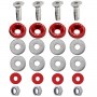 KIT BOULONS ECROUS CONIQUES RONDELLES CUVETTES CNC ROUGES POUR JANTES FLASQUES DAX CHALY SKYTEAM 6MM