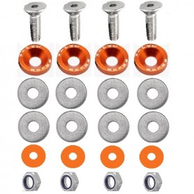 KIT BOULONS ECROUS CONIQUES RONDELLES CUVETTES CNC GOLD POUR JANTES FLASQUES DAX CHALY SKYTEAM 6MM