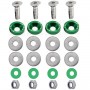 KIT BOULONS ECROUS CONIQUES RONDELLES CUVETTES CNC GREEN POUR JANTES FLASQUES DAX CHALY SKYTEAM 6MM