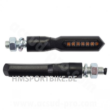 CLIGNOTANT HOMOLOGUE CRISTAL NOIR PROGRESSIF TYPE AUDI (LA PAIRE) LED DAX SKYTEAM MOTO SCOOTER