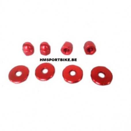 JEU ECROUS RONDELLES ALU ROUGE AMORTISSEURS DAX MONKEY SKYTEAM ZHENHUA JINCHENG