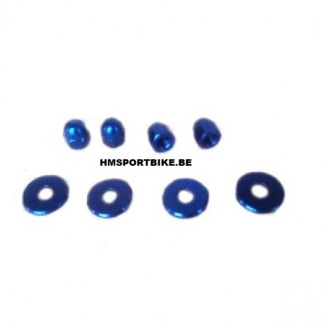 JEU ECROUS RONDELLES ALU BLEU AMORTISSEURS DAX MONKEY SKYTEAM ZHENHUA JINCHENG