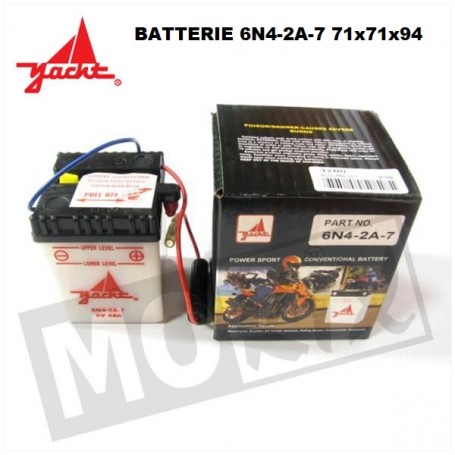 BATTERIE 6 VOLTS 6N4 - 2A DIMENSIONS 71 X 71 X 94 VINTAGE OLDTIMER ANCETRE