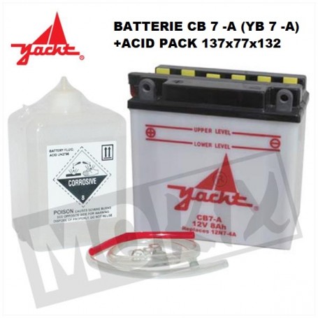 BATTERIE 12 VOLTS CB07-A DIMENSIONS 137 X 77 X 132  VINTAGE MOTO SCOOTER