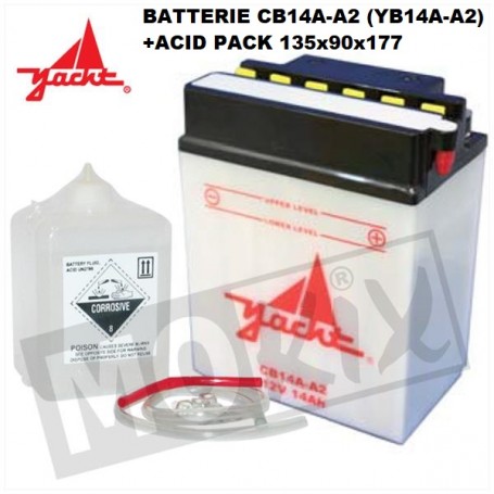 BATTERIE 12 VOLTS CB14A-A2 DIMENSIONS 135 X 90 X 177  VINTAGE MOTO SCOOTER